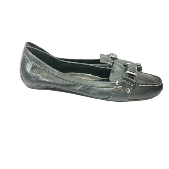 St John's Bay Flats Women's Size 8.5 Med Black Leather Loafers - Picture 3 of 8